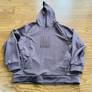 Nicole Miller Sport Womens Hoodie Pullover Pockets Logo Purple Size 1X